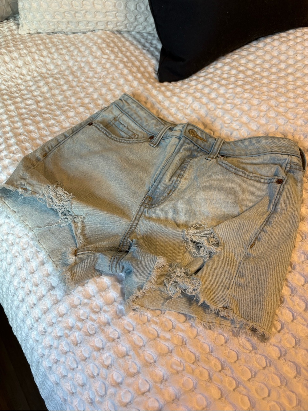 Old Navy Light Blue Distressed Denim Jean Shorts